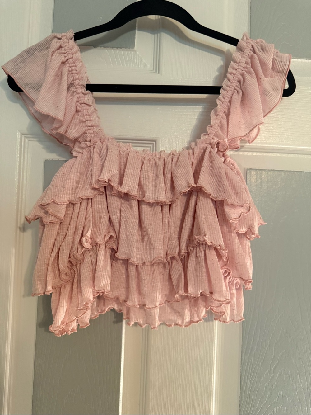 Free People Ribbed Ruffle Crop Top - Picture 4 of 5